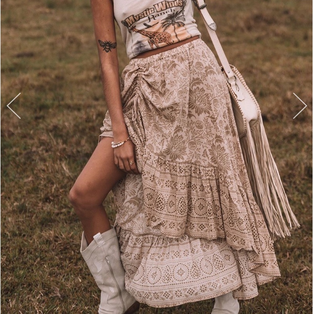 SPELL Frankie RUCHED MAXI SKIRT SIZE XXL